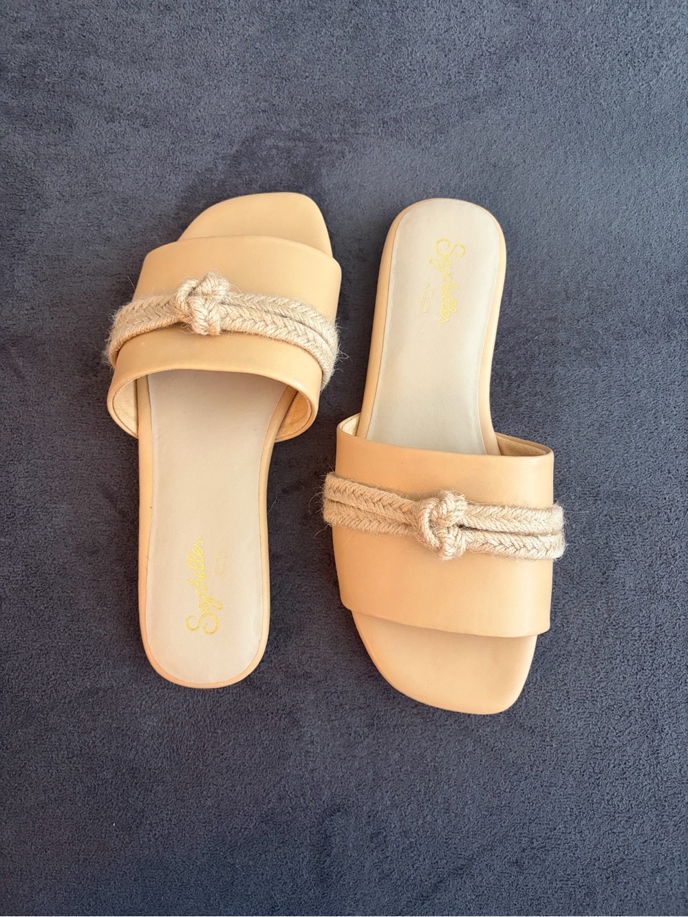 Seychelles Beige Knotted Rope Slide Sandals